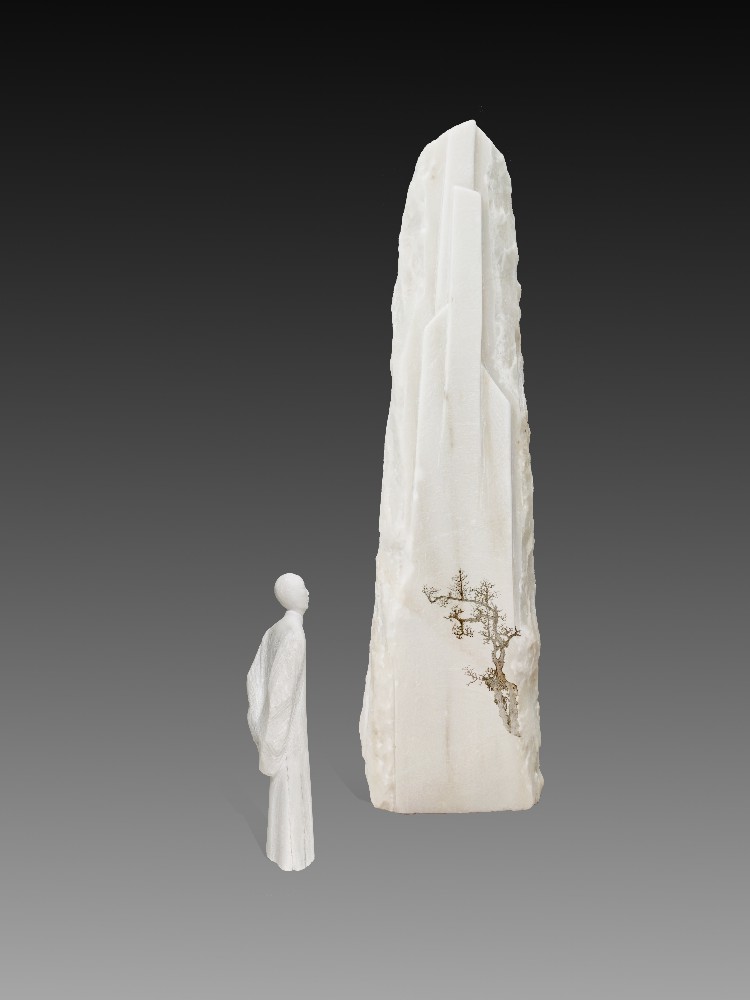聂西宇 《望山·望山》40·40·80cm汉白玉.jpg 聂西宇 《望山·望山》40·40·80cm汉白玉.jpg